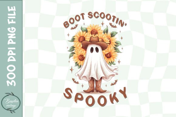 Boot-Scootin Spooky Ghost Western PNG