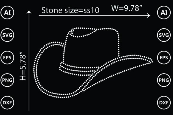 Cowboy Hat Rhinestone Templates for Real Embroidery Projects