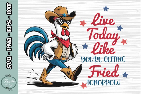 Funny Cowboy Chicken Western Rooster PNG Review for Embroidery Projects