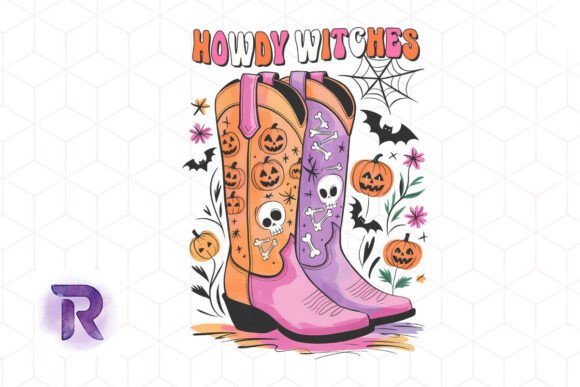 Howdy Witches Spooky Cowboy Boots PNG Review for Real Projects