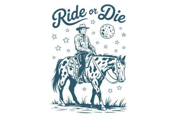 Ride or Die, Cowboy: A Bold Embroidery Design for Real Projects